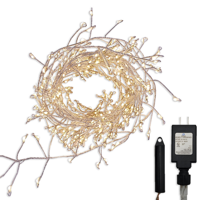 Warm White Electric LED Fairy String Lights with Silver Cord