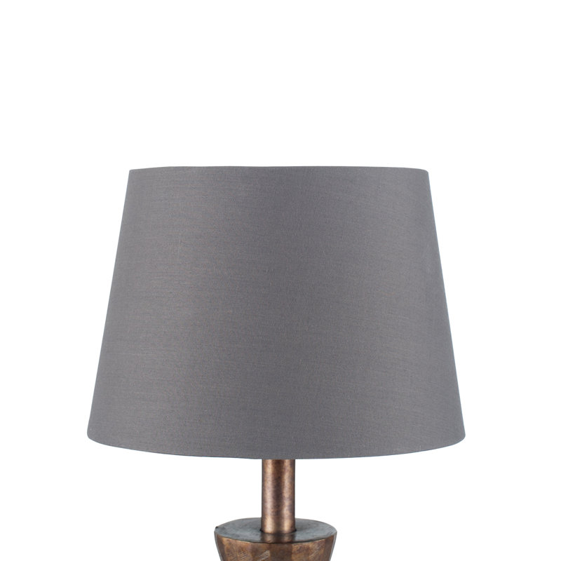 13.8cm H Cotton Blend Empire Lamp Shade ( Screw On ), Steel Grey