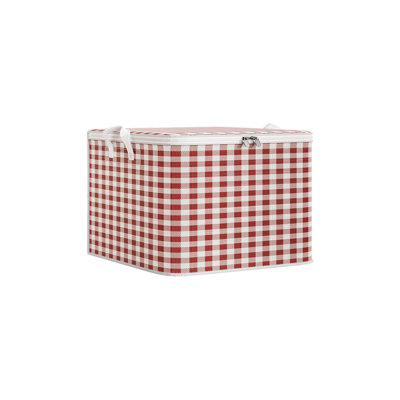  Double Zipper Storage Bins with Lids, Heavy Duty Closet Organizers and Storage, Foldable Clothes Storage Bags, Storage Containers for Blanket, Comforter, Pillow, Bedding (Red, S)