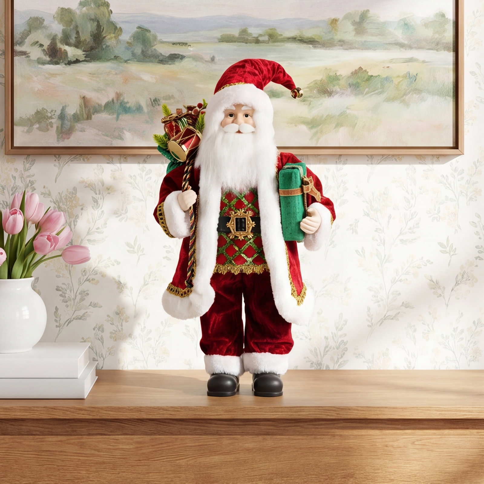 Porcelain Face Santa Holiday Figurine