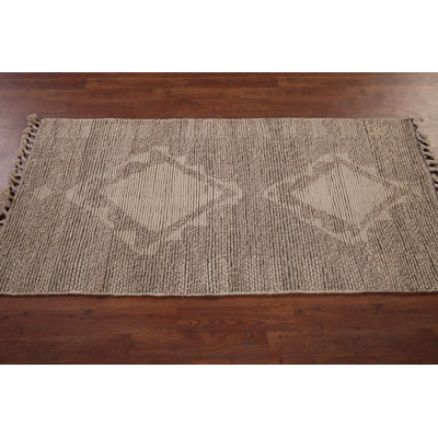 Tapis oriental marocain géométrique fait à la main 3 x 5