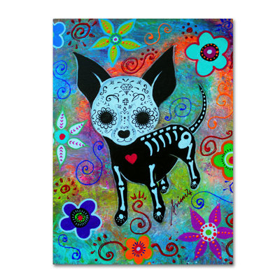 Guenther 'Chihuahua Dog Black Face Al' Print on Wrapped Canvas