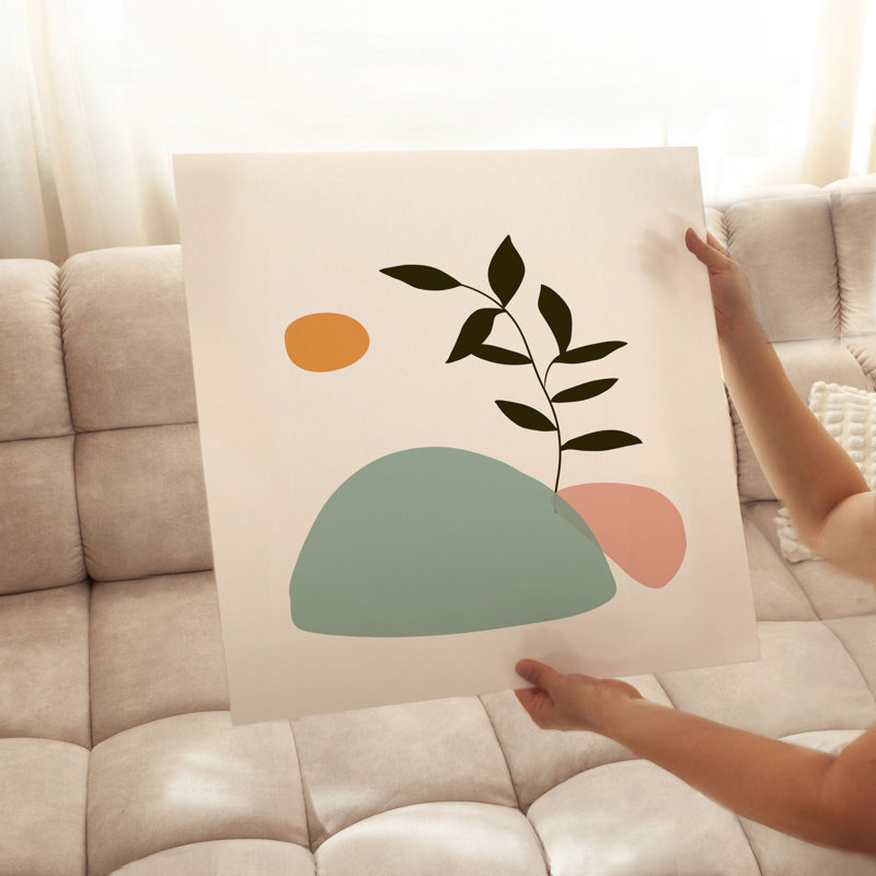 Botanical Boho Leaf Bohemian Unframed Art Print, 10" H x 10" W