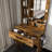Vanity Table with Mirror & Adjustable LED Lights, Power Outlet, Hairdryer Holder & Stool – Compact Dressing Desk for Small Bedrooms(Vintage)-2093827579