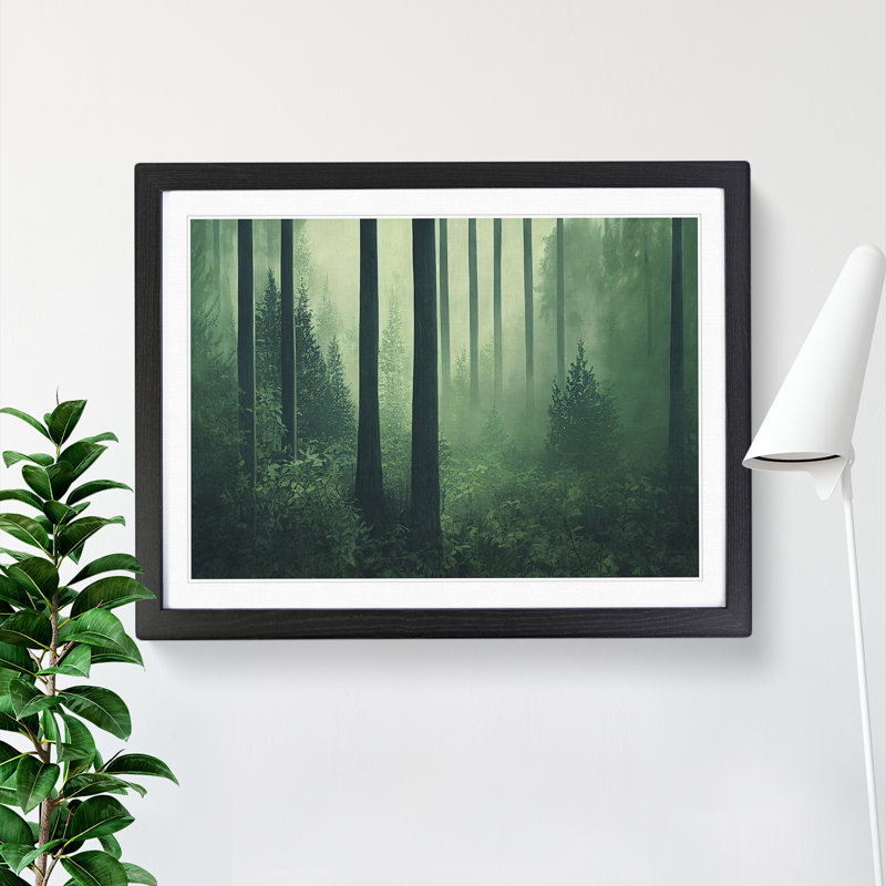 Forest Mist Vol.4 - Single Picture Frame Painting, Black, 46cm H x 64cm W x 2cm D