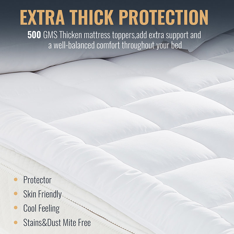 Protège-matelas en polyester à bande élastique, Très grand californien