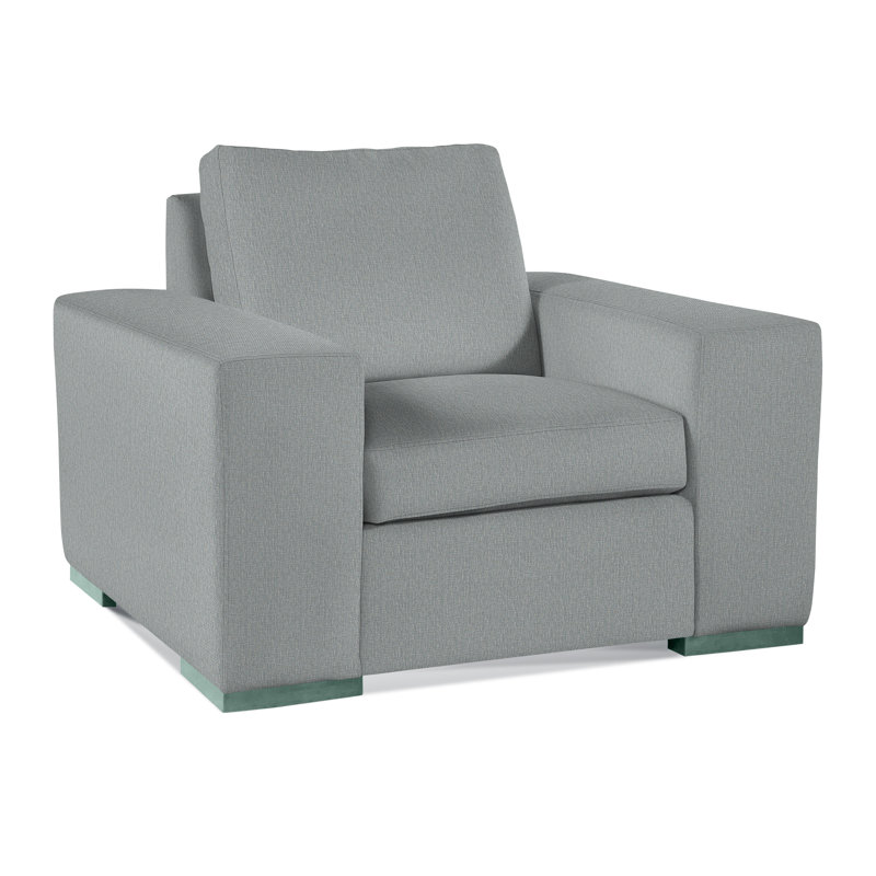 Memphis Armchair, Light Blue Performance Fabric; 0851-55, Java