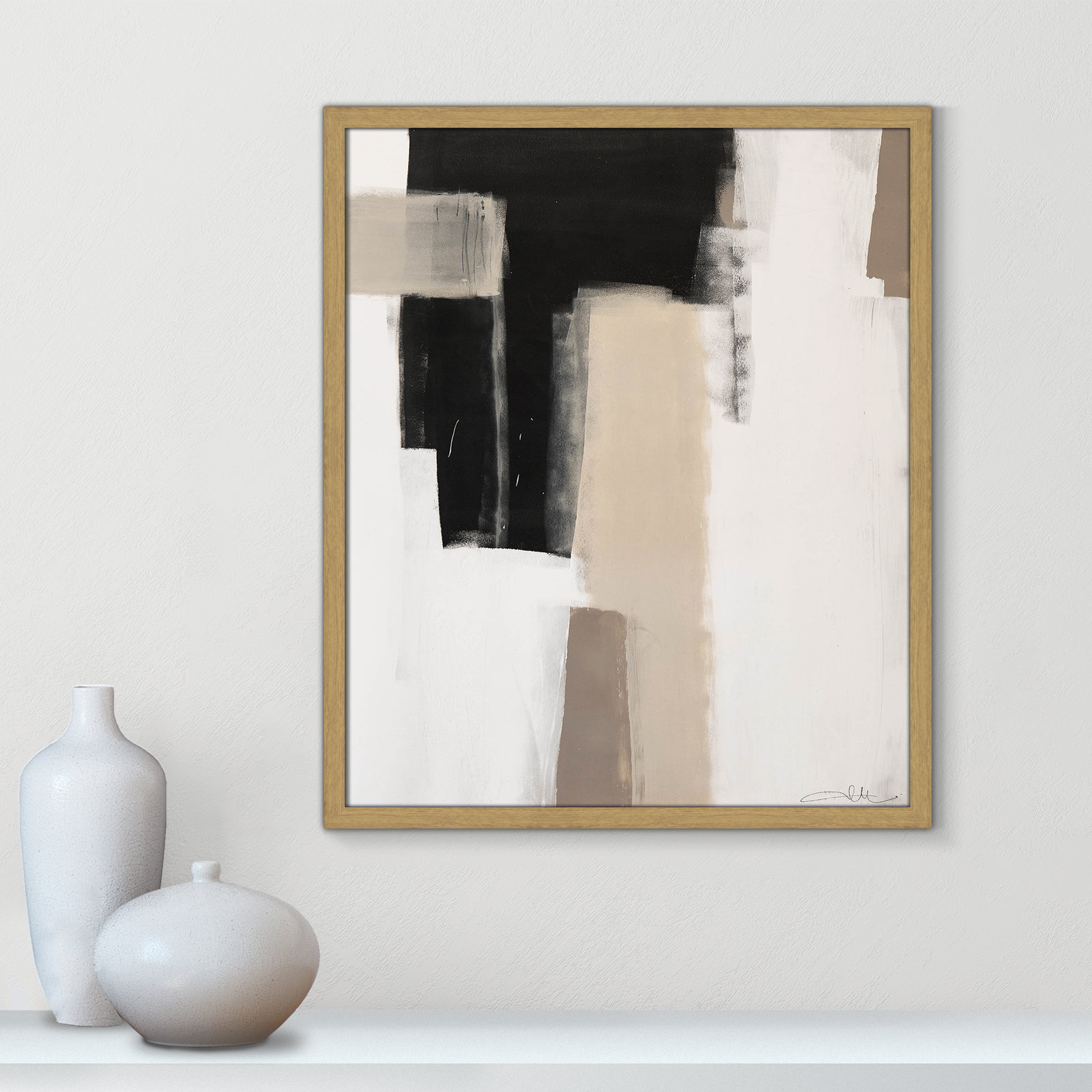 Earth Scapes I Print, 25.5" H x 21.5" W x 1.25" D, Natural Slim Unmatted Picture Framed