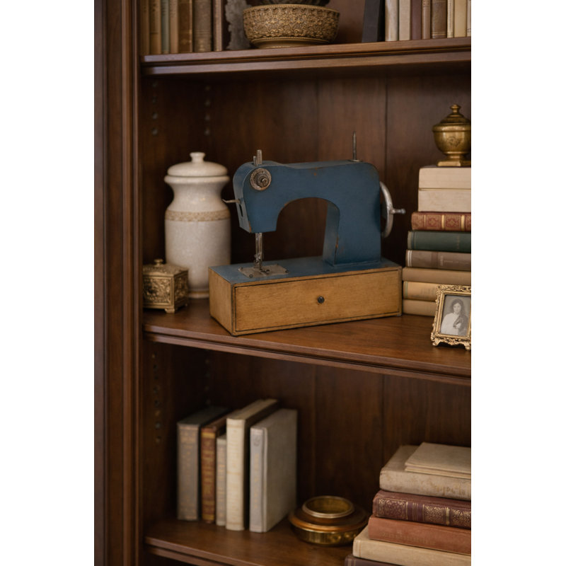 Vintage Sewing Machine Note Board – Decorative Metal Memo Holder With Drawer Base
