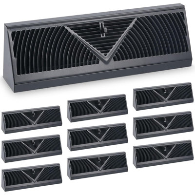 10 Pack Black Baseboard Vents 18 Inch Duct Opening Size Vent Covers for Home Floor Diffuser Corner Baseboard Air Covers