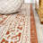 Moten Medallion Textured Weave Orange/Cream Indoor/Outdoor Rug-211141336