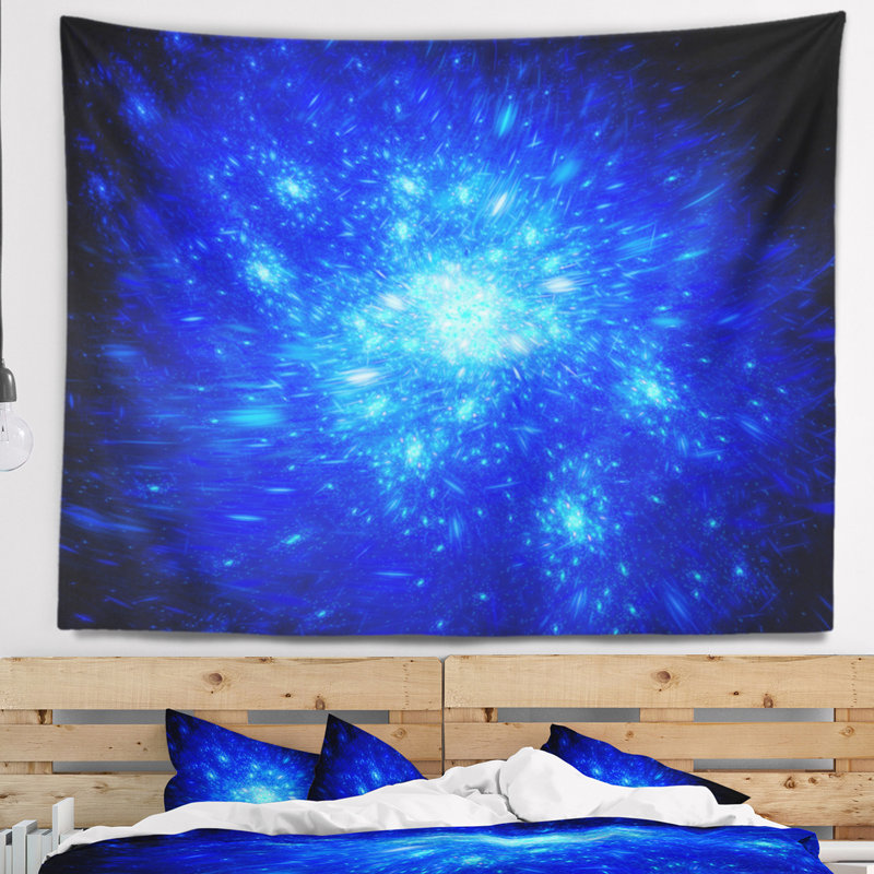 Tapisserie abstraite fireworks, H 50 po x l 60 po