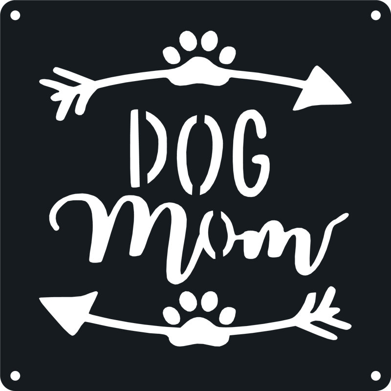 Dog Mom Wall Décor, 17" H x 17" W x 0.06" D
