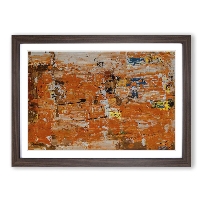 Abstract Art Painting Vol.424 by S.Johnson - Picture Frame Painting Print, 62cm H x 87cm W x 2cm D, Walnut Framed
