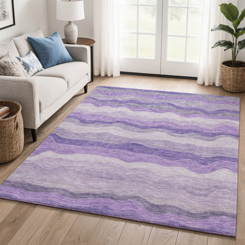 Tapis de qualité supérieure lavable à la machine Mayfield AMF2397, 9 pi x 12 pi, Mauve