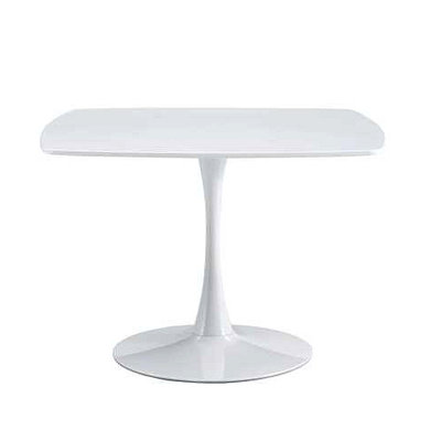 Table basse Mid-Century moderne, table de salle à manger multifonctionnelle pour 4 à 6 personnes et grande table basse, plateau en panneau de fibres à densité moyenne blanc
