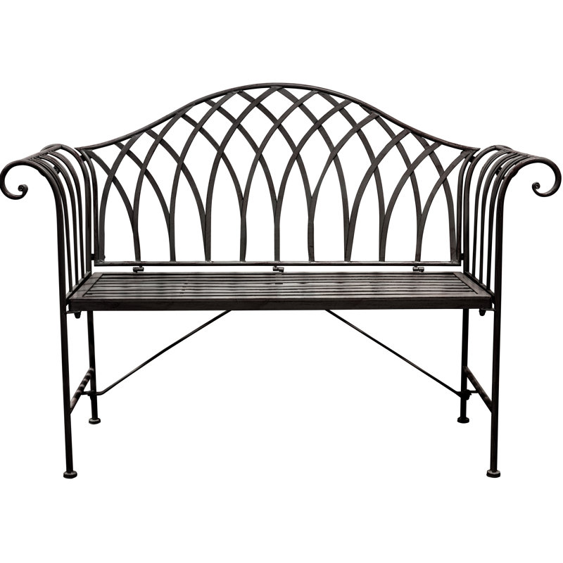 Fayetteville Metal Outdoor Bench, Noir