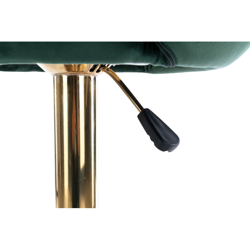 Kshaun Swivel Upholstered Adjustable Height Counter Stool with Metal Frame, Green