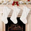 Chaussette de Noël en peluche texturée blanche 24 po L