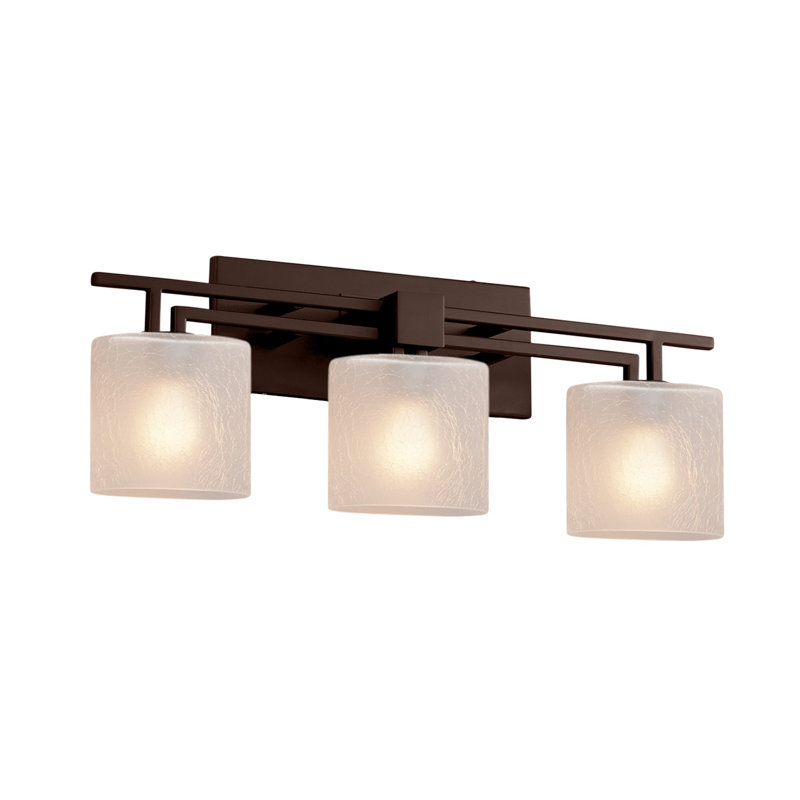 Kip 3 - Light Dimmable Vanity Light, Dark Bronze, Frosted Crackle