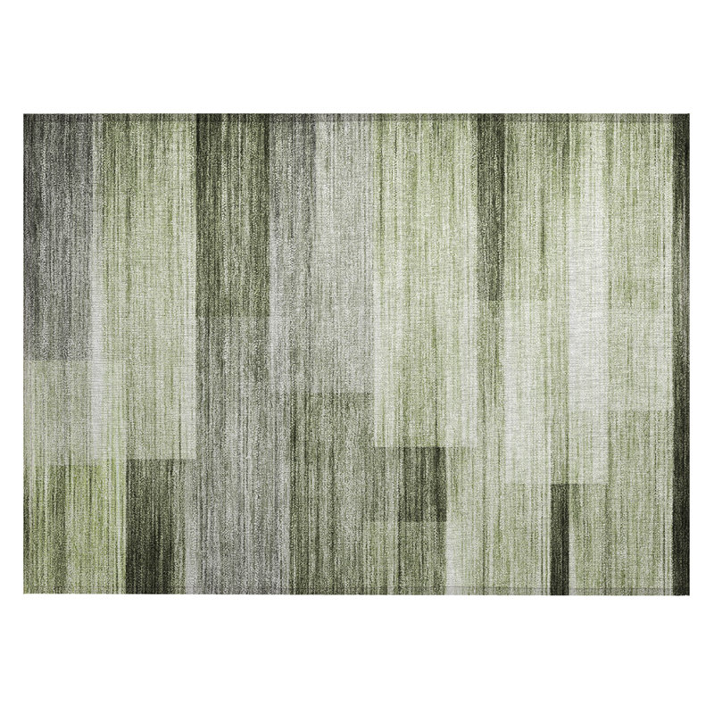 Tapis vert intérieur / extérieur lavable à la machine Xhevrie, Rectangle 1 pi 8 po x 2 pi 6 po