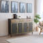 Buffet moderne 48 po à 4 portes avec 3 tiroirs supérieurs, armoire de rangement autoportante et armoire de plancher