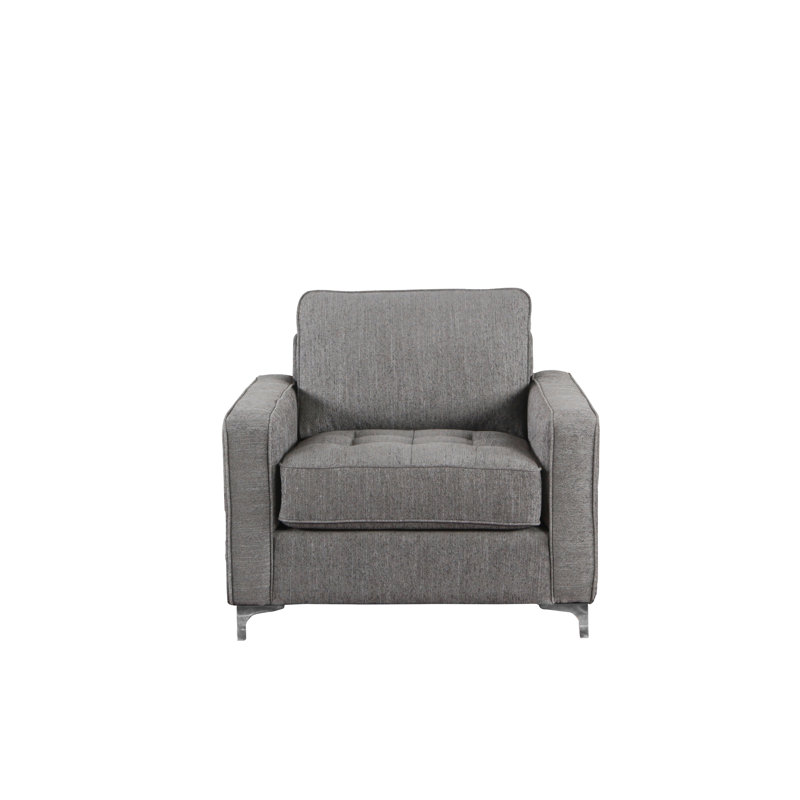 Fauteuil capitonné l 39 po Kahea, Gris graphite