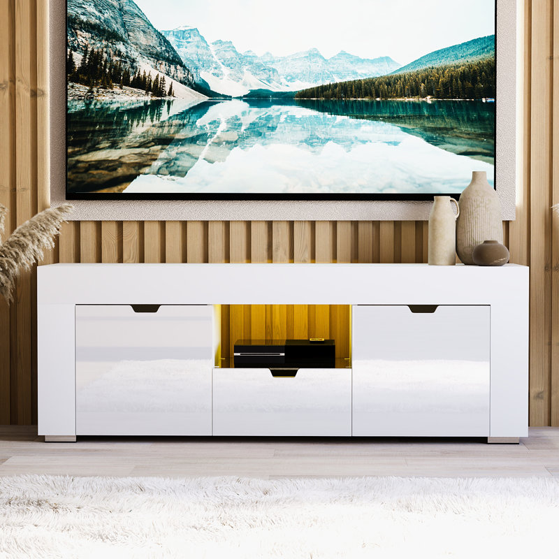 Dayam Unfinished TV Stand for TVs up to 60", White