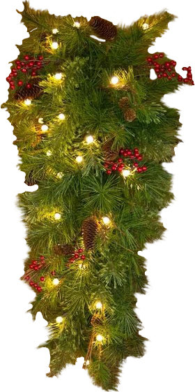 All Weather Lighted Holiday Teardrop Swag