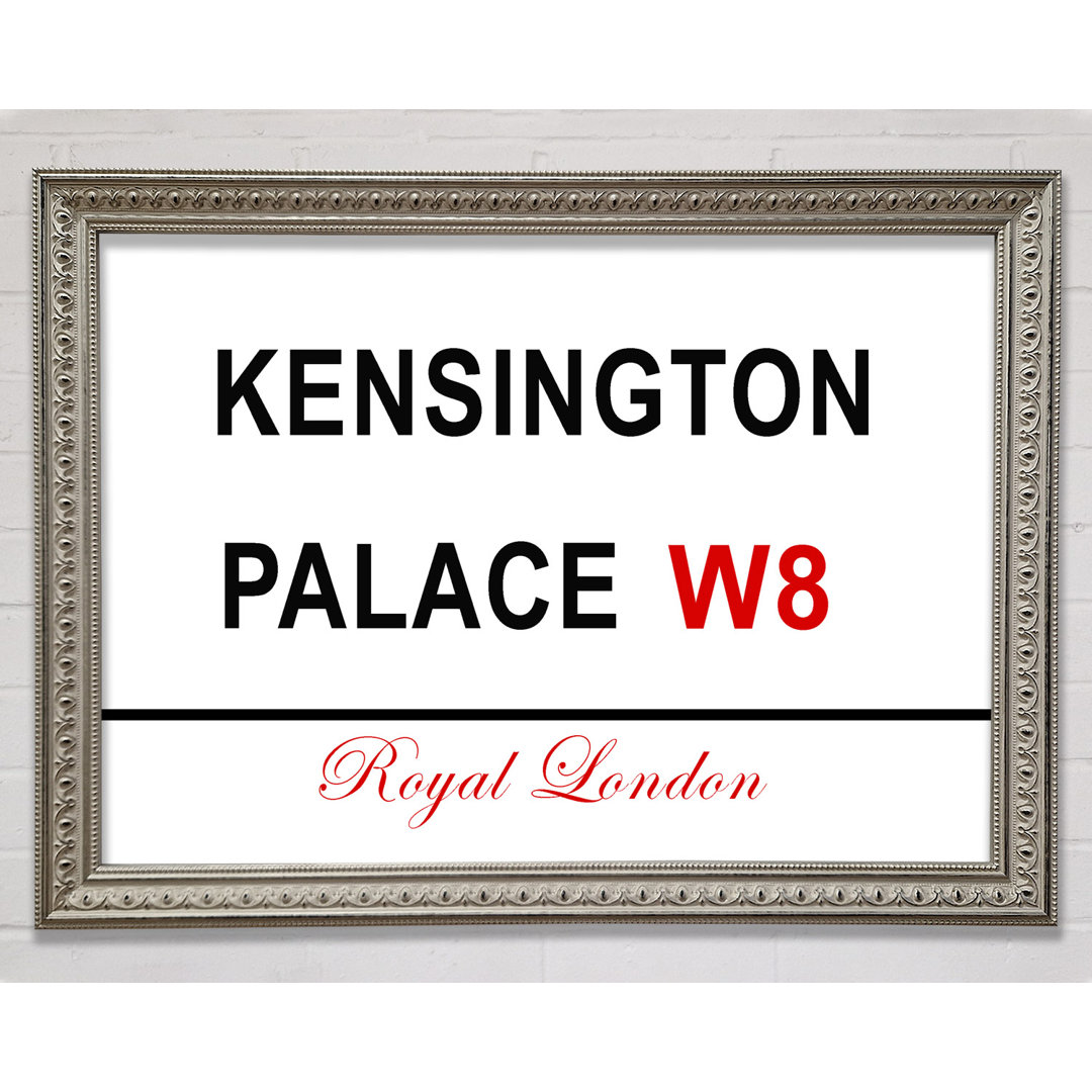 Kensington Palace Signs - Einzelner Bilderrahmen Druck