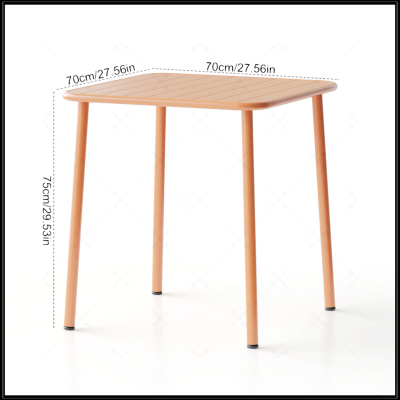 Table carrée, Rouge brique clair