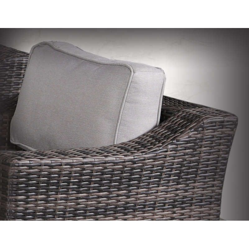 Chaise de patio pivotante avec coussins Shelton, Espresso