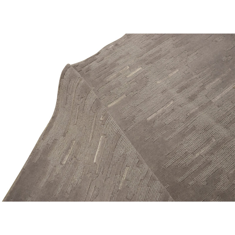 Hand Knotted Area Rug in Silver