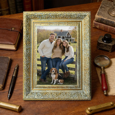 Cadre photo décoratif 3 pièces or antique pour photos et décors 5 po x 7 po