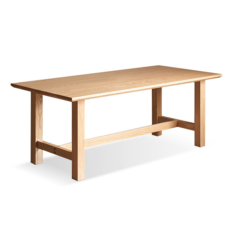 Modern Burlywood Rectangular Solid Wood Dining Table, 29.53"H x 70.87"L x 35.43"W