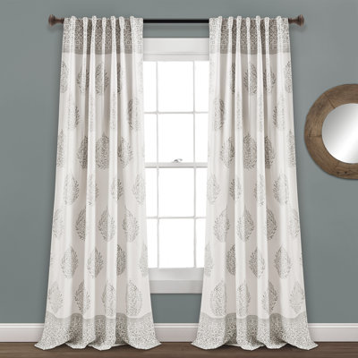 Teardrop Leaf Room Darkening Curtain Pair