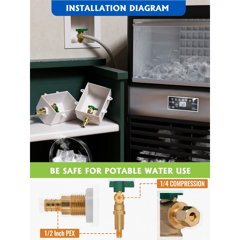 Boîte à glaçons, sortie 1/2 "à sertir / connexion PEX