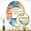 Miroir décoratif ovale bleu et orange tourbillonnant Harmony II - Maze-96313974