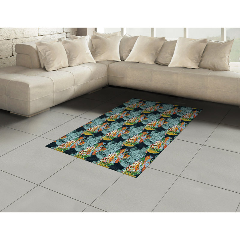 Paisley High Density Long Fiber Poly Threads Decorative Area Rug Carpet, Rectangle 4' x 5'8"