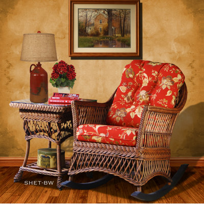 Wicker Rocker and End Table