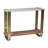 Modern Wood and Metal Rectangular Living Room Table with Shelf Storage for Home Display - Small Coffee Table for Office or Bedroom Decor - Gold & Brown-408897446