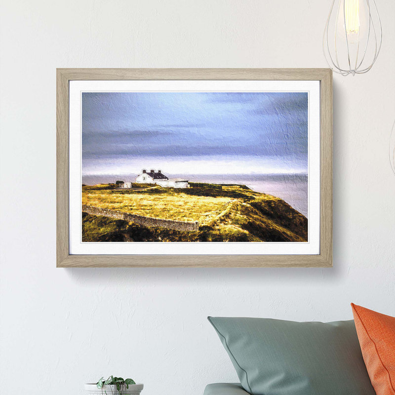 House Upon the Coast of Dublin Ireland - Picture Frame Painting Print, Oak Framed, 27cm H x 36cm W x 2cm D