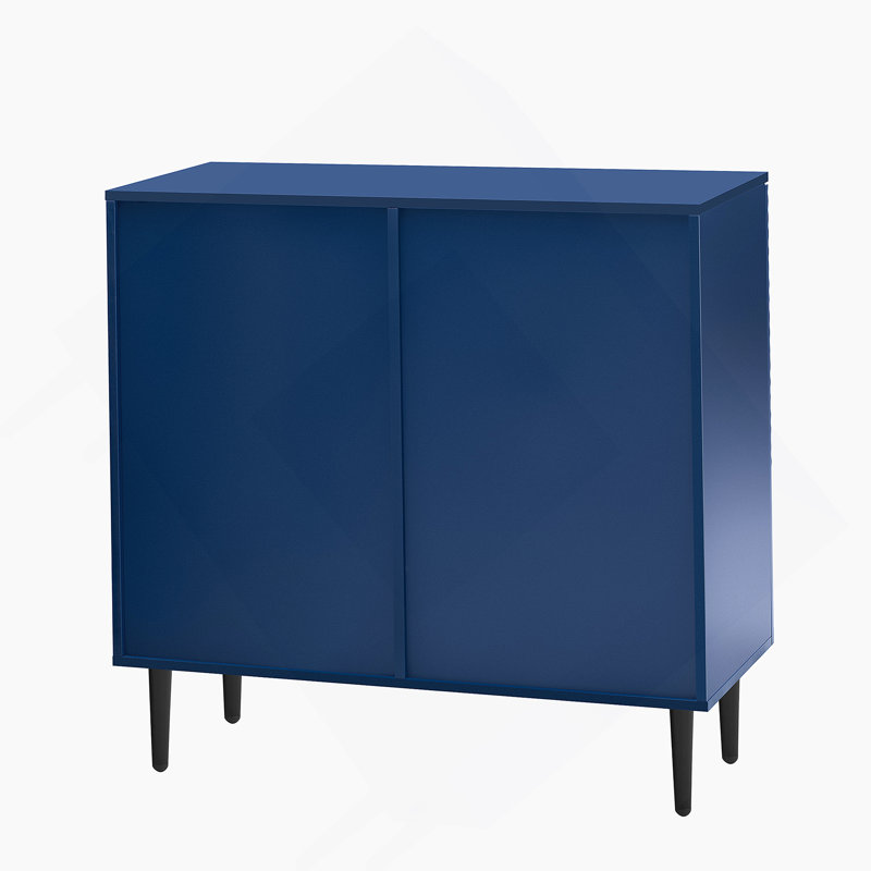 Armoire d'appoint moderne minimaliste Mirod avec tablettes réglables et porte géométrique élégante