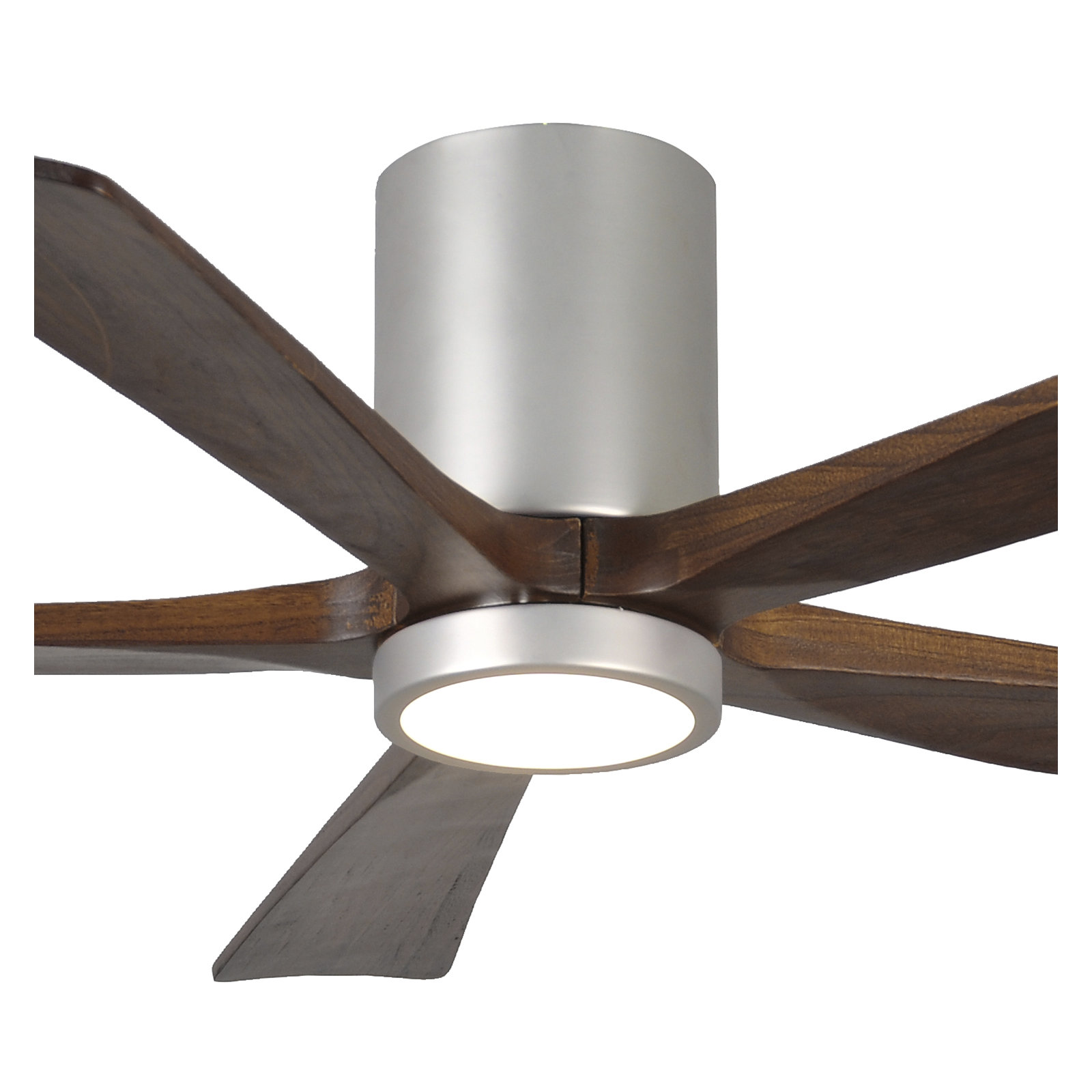 Irene 5 - Blade LED Ceiling Fan with Light Kit Included, Brushed Nickel, 52", Walnut Tone