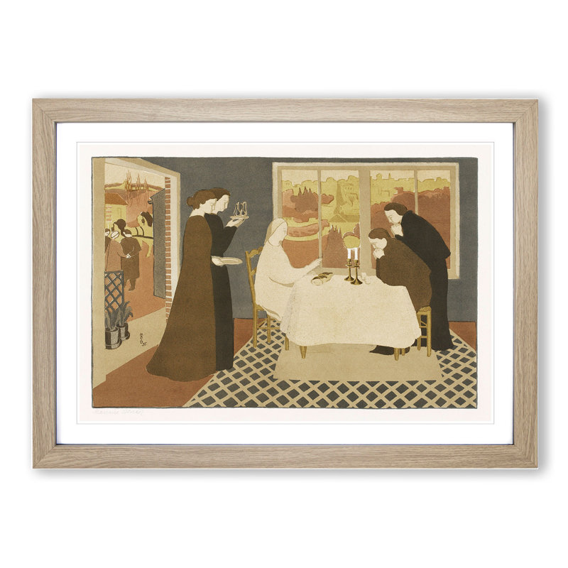 The Pilgrims of Emmaus by Maurice Denis - Picture Frame Painting, 27cm H x 36cm W x 2cm D, Oak Framed