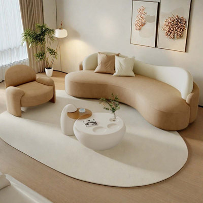Cream fabric sofa special-shaped creative net