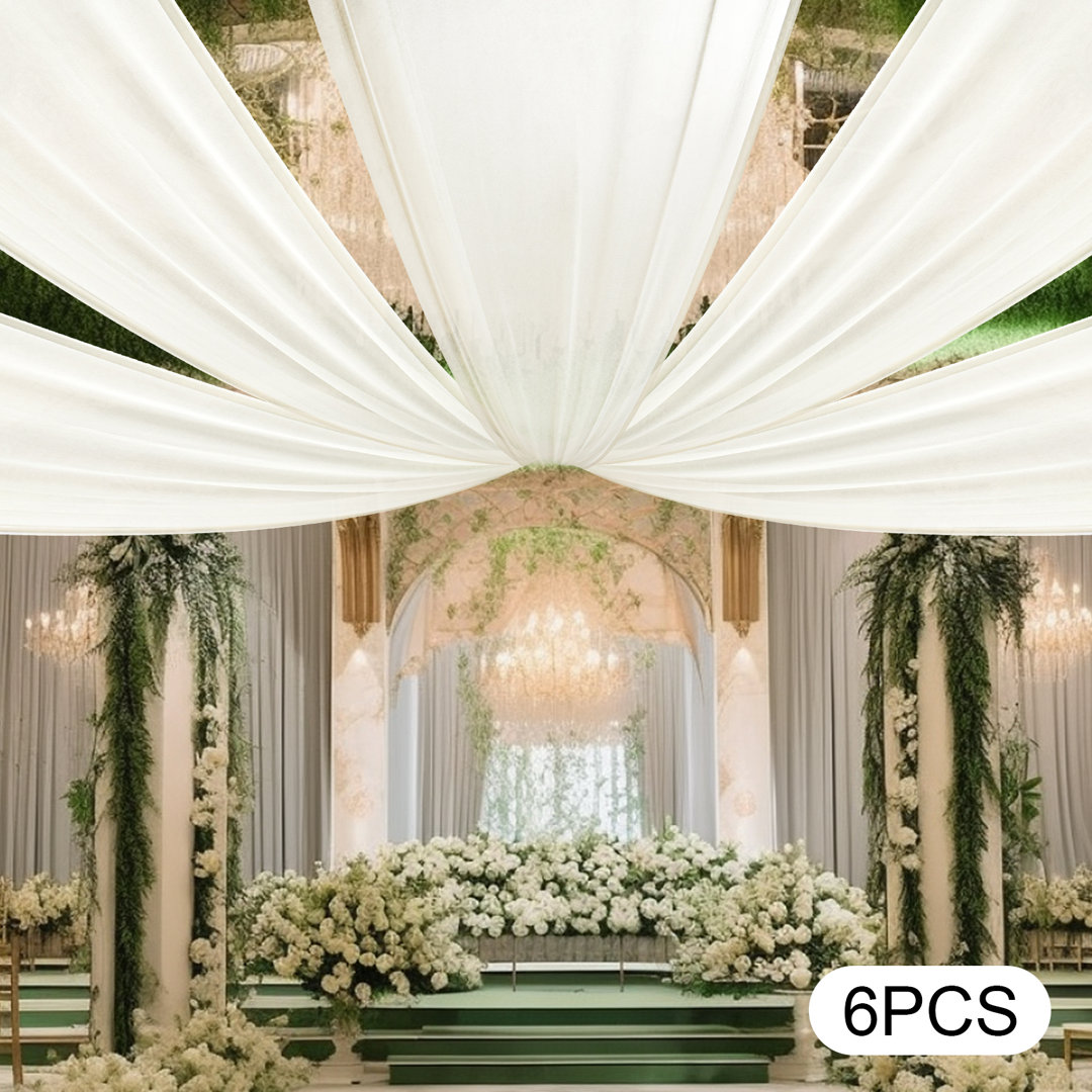 Wedding Ceiling Draping Backdrop Curtain (Set of 6) DENFER 