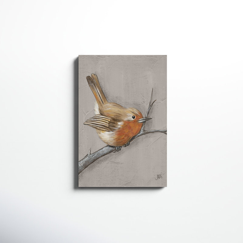 «Winter Bird II», peinture sur toile, H 30 po x l 20 po