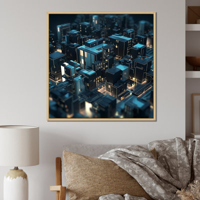 " 3D Cityscape Future Architecture Turquoise "