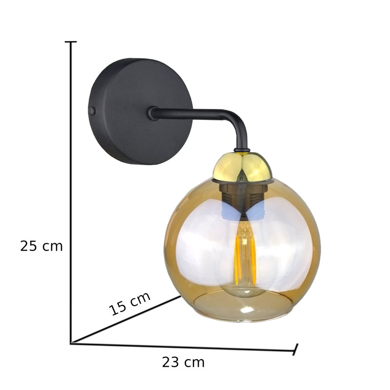 Armed Sconce, Black/Gold